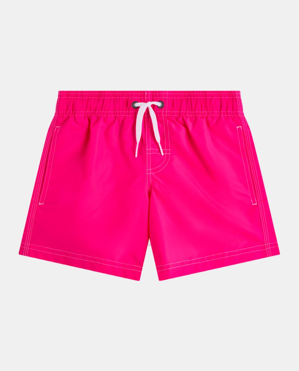 Calções de banho lisos com arco-íris posterior Rosa-2