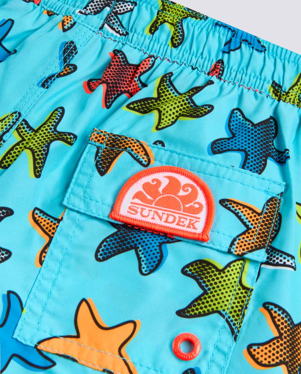 Calções de Banho Sundek com Estampado Azul-3