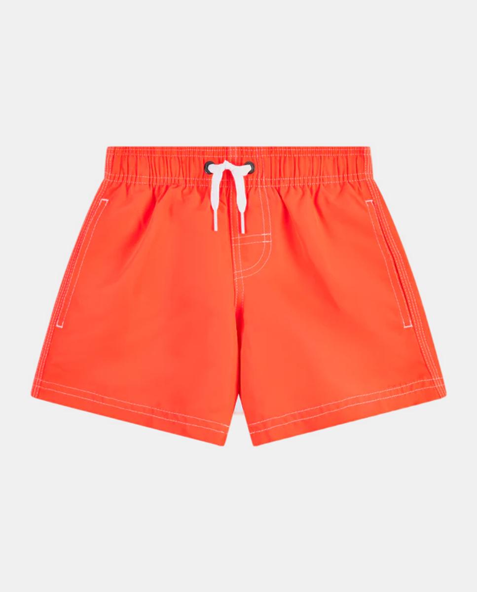 Calções de banho lisos com arco-íris posterior Laranja-2