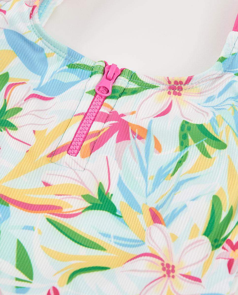 Fato de Banho de Poliamida com Estampado Floral Boboli Fúcsia-3