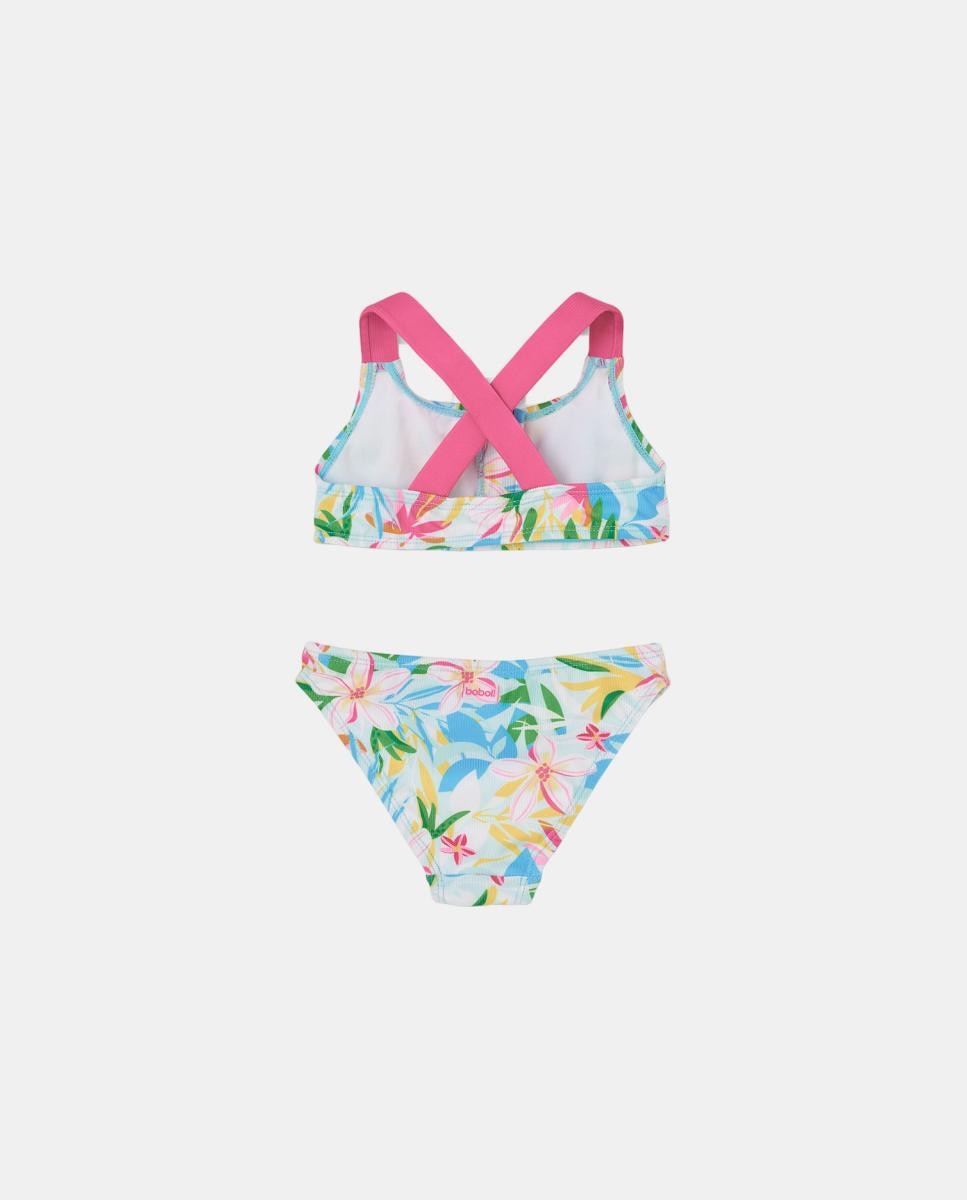 Biquíni de Poliamida com Estampado Floral Boboli Fúcsia-2
