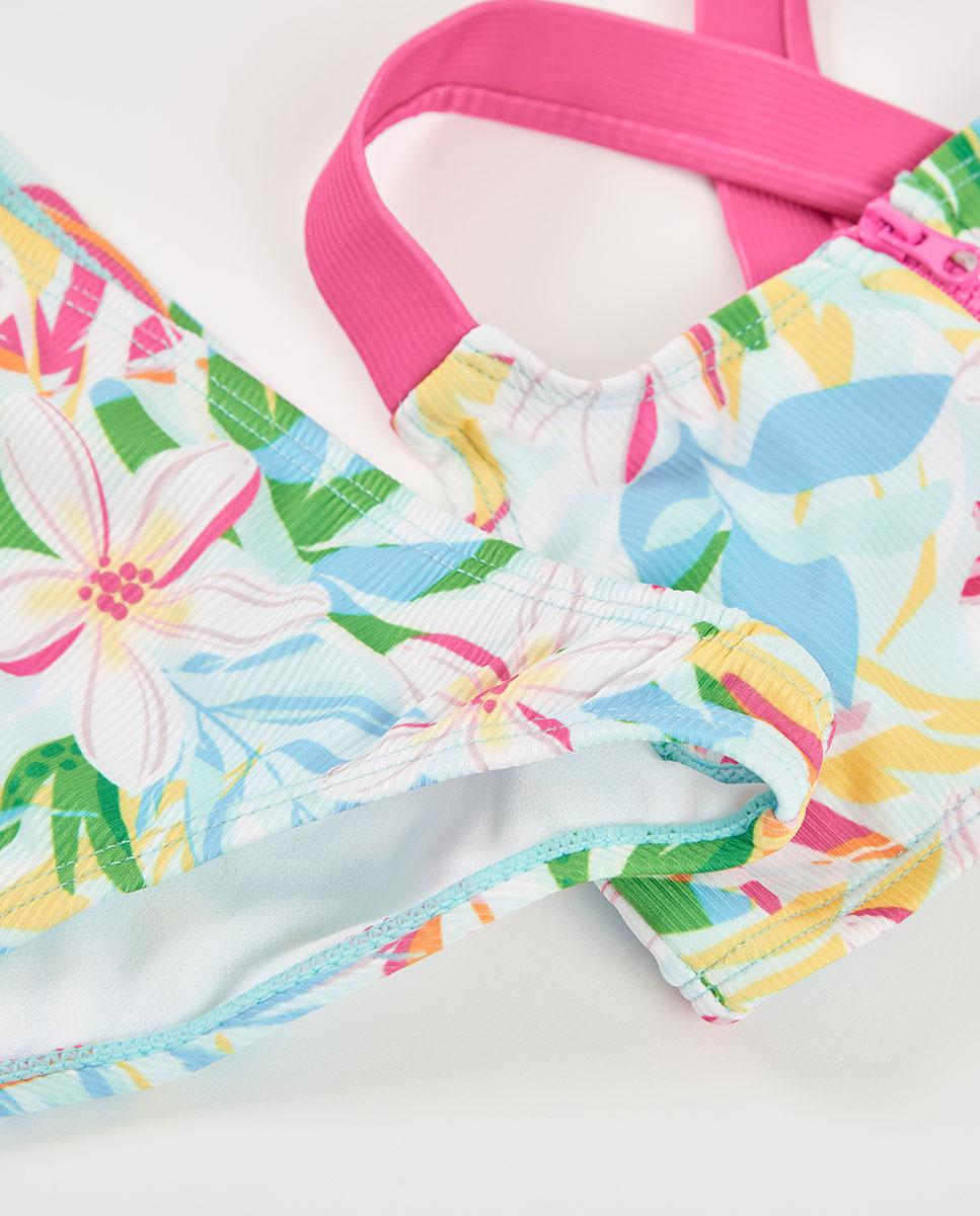 Biquíni de Poliamida com Estampado Floral Boboli Fúcsia-3