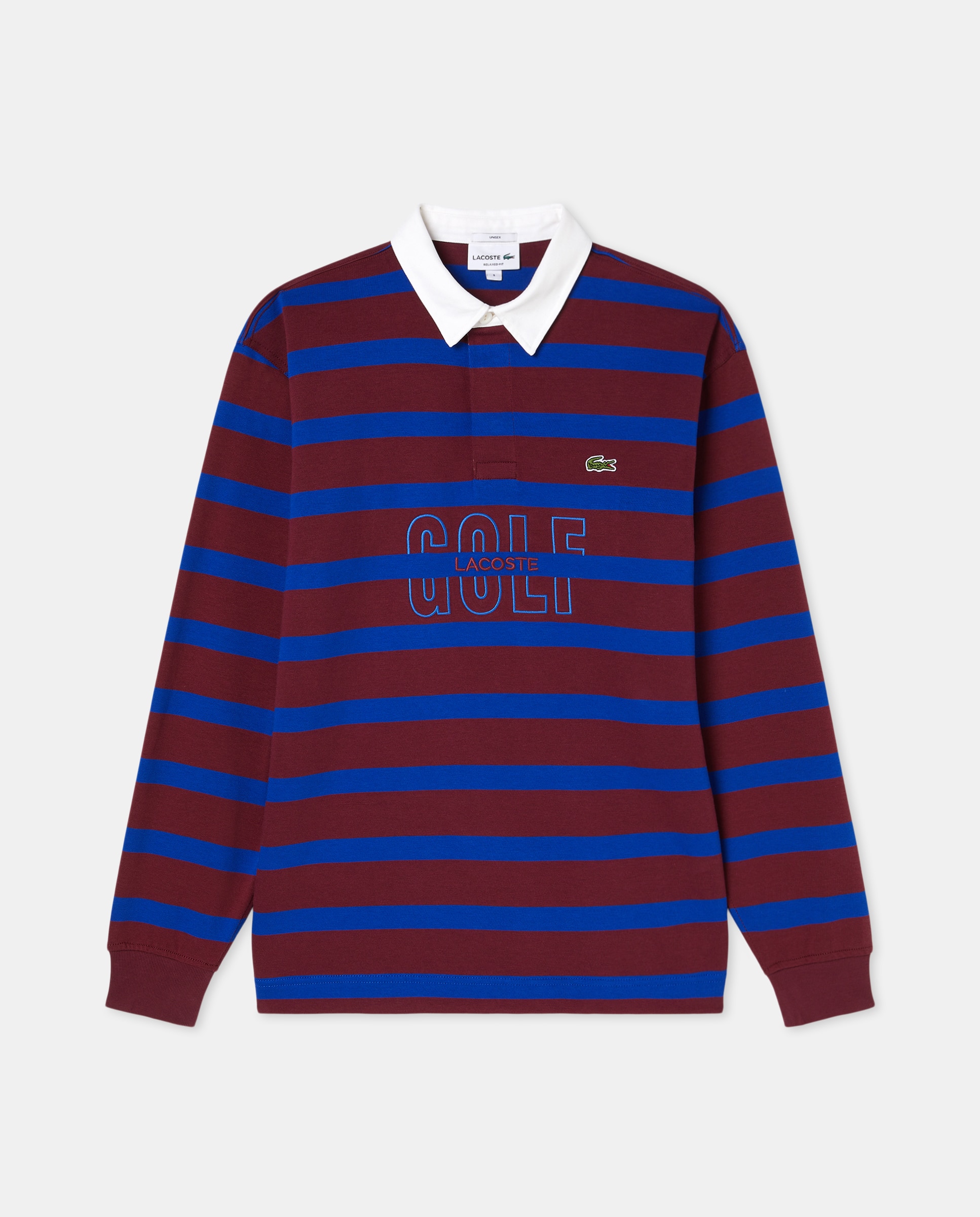Polo de Rugby às Riscas com Manga Comprida Bordeaux-4