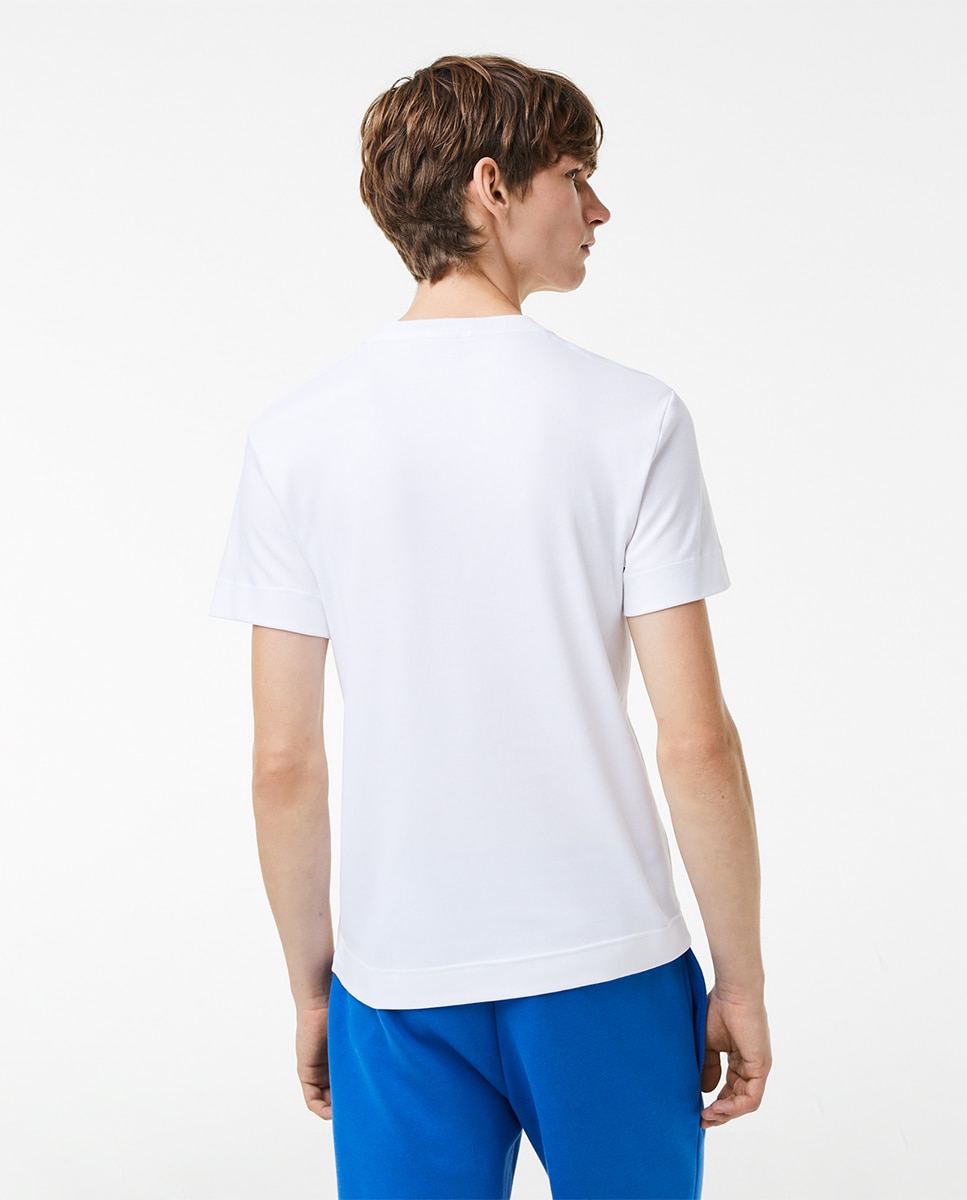 T-shirt de Manga Curta de Algodão Ecológico Branco-2