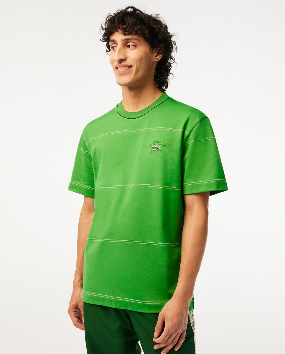 Imagem 0 de T-shirt de Malha de Algodão Ecológico às Riscas