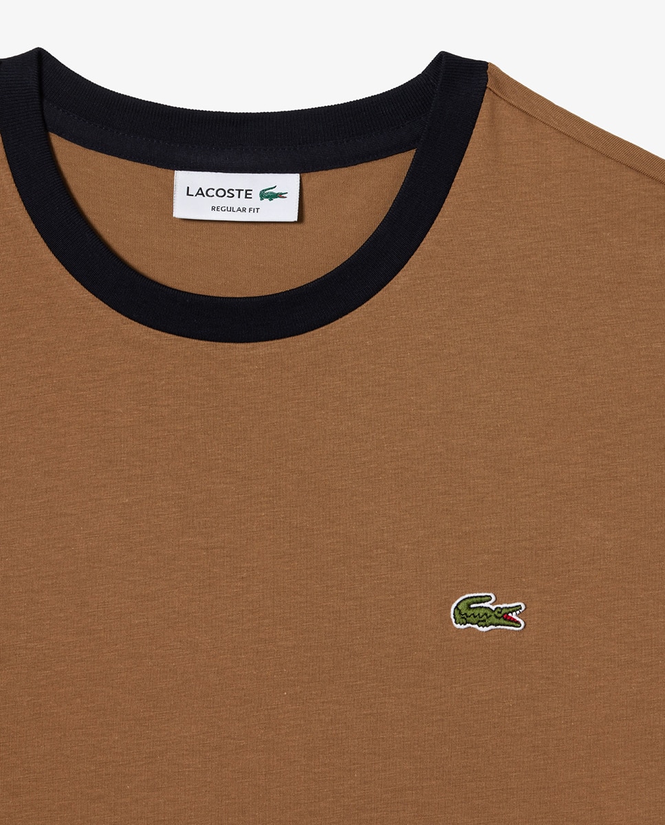 T-shirt Regular Fit de Malha com Design Color Block Castanho-5