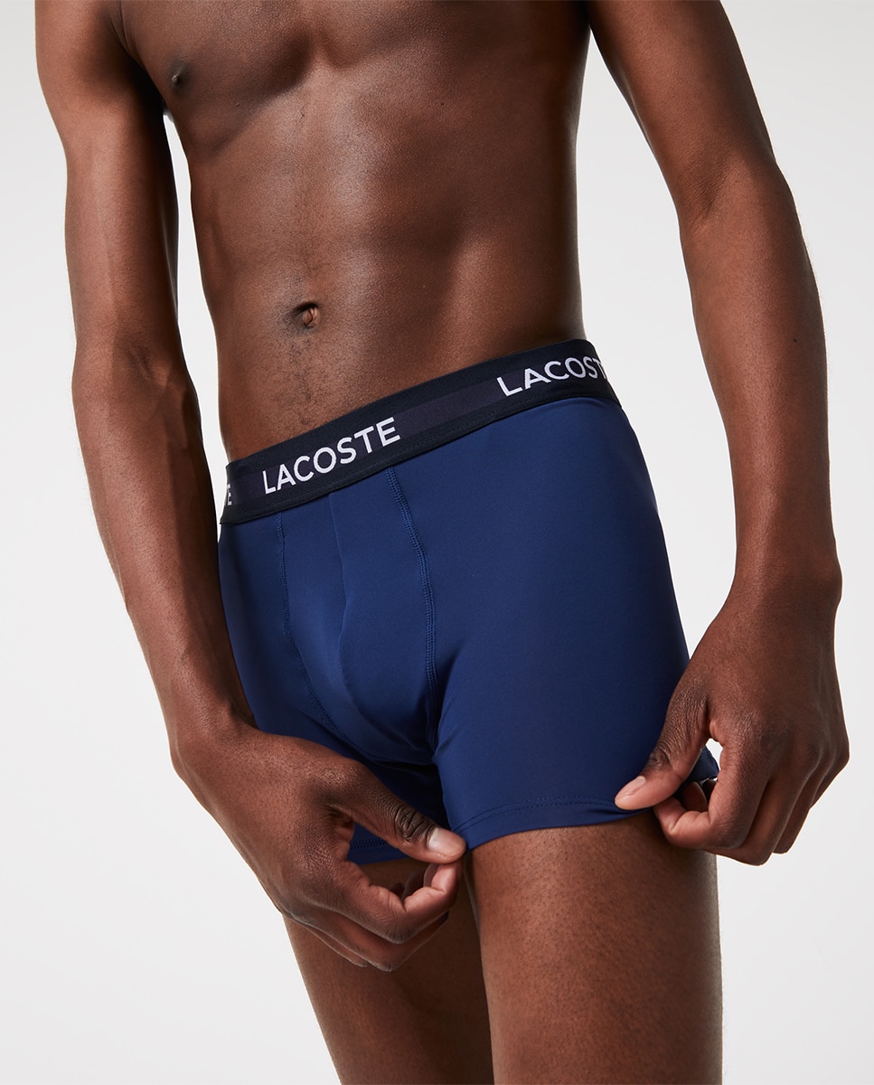 Pack de três boxers de malha de homem em várias cores Azul-marinho-5