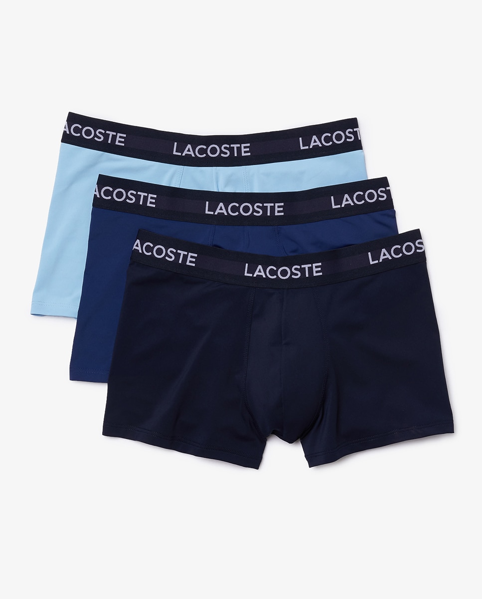 Pack de três boxers de malha de homem em várias cores Azul-marinho-7