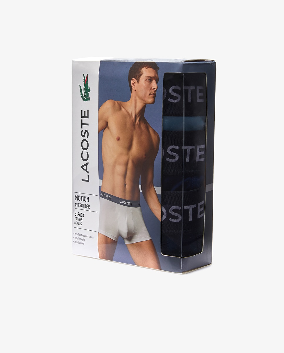 Pack de três boxers de malha de homem em várias cores Azul-marinho-8