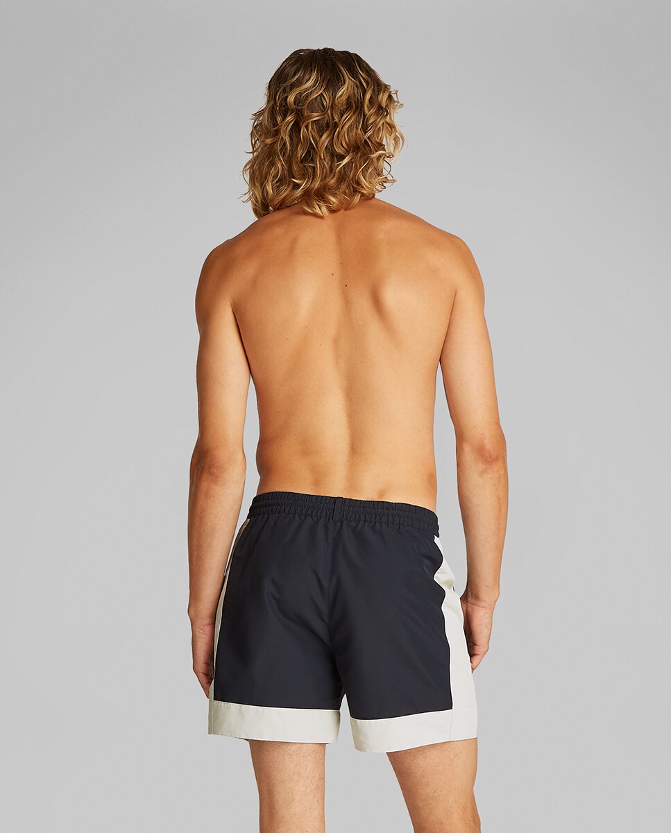Bañador hombre corte medio paneles - Calvin Klein - Azul marino Azul marino-2