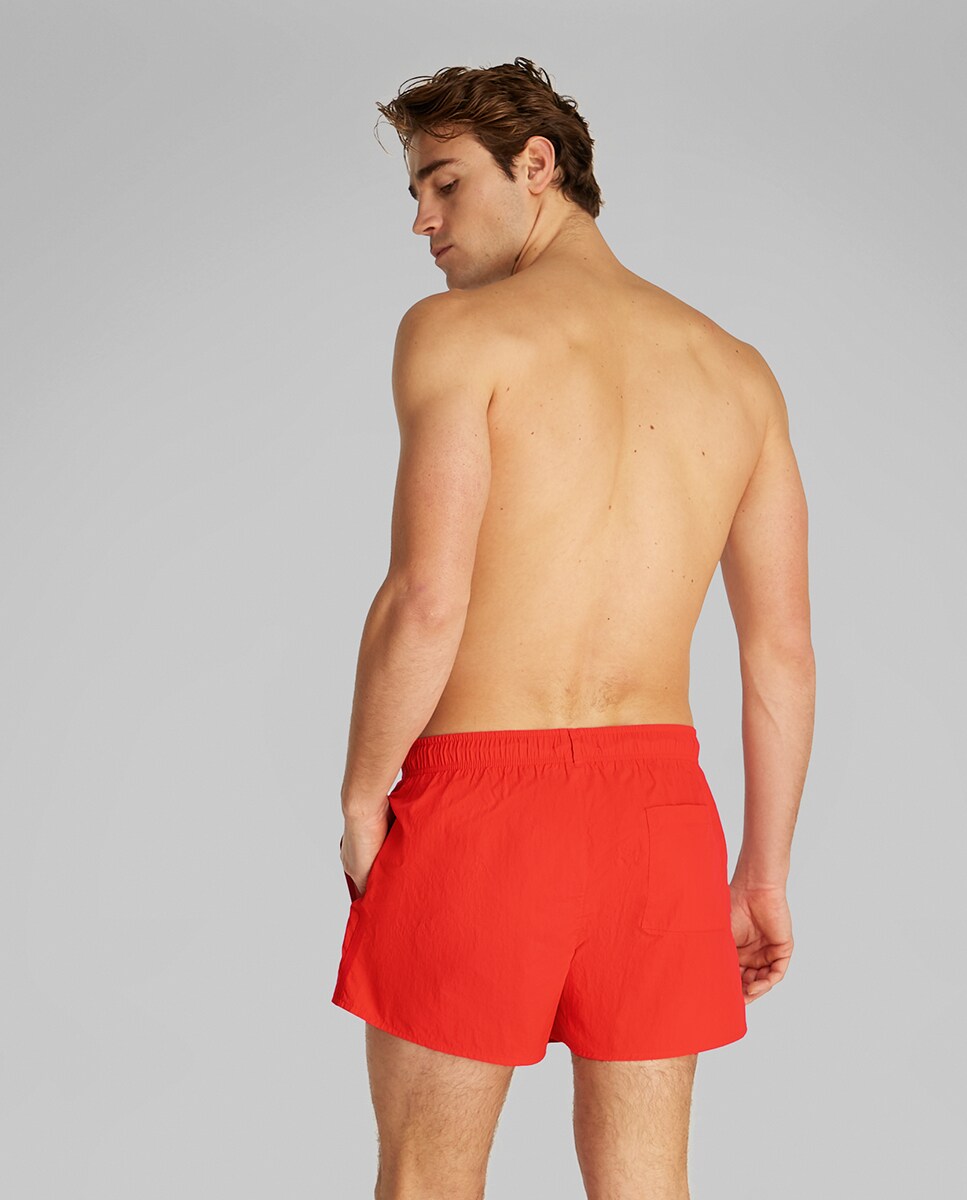 Calções de Banho com Logótipo Vermelho-2