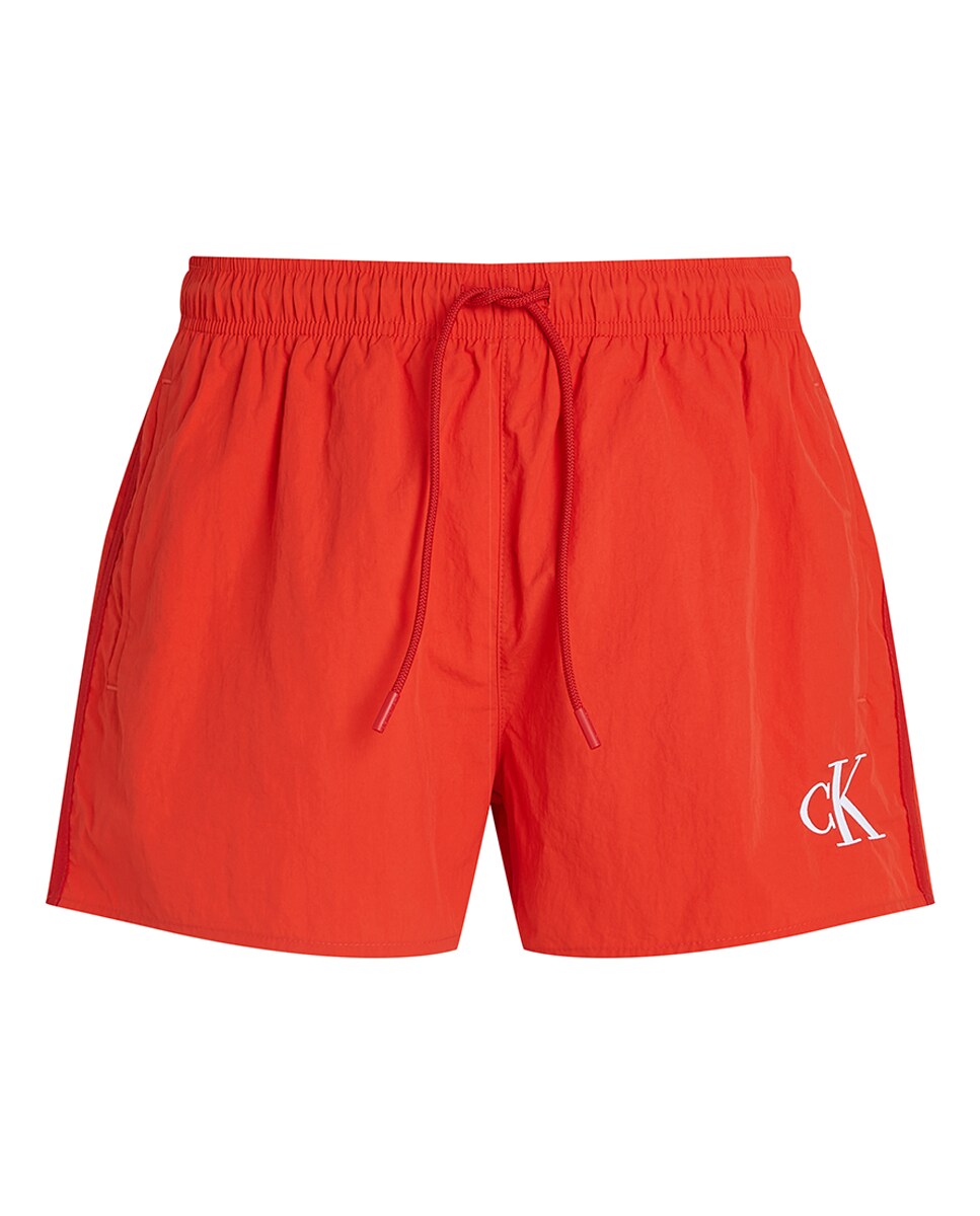 Calções de Banho com Logótipo Vermelho-4