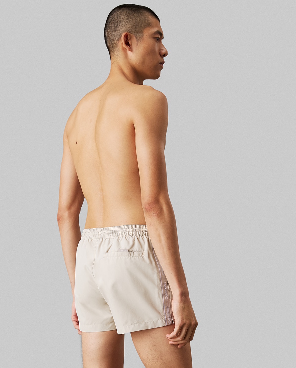 Bañador hombre corte short logo lateral - Calvin Klein - Beige Beige-2