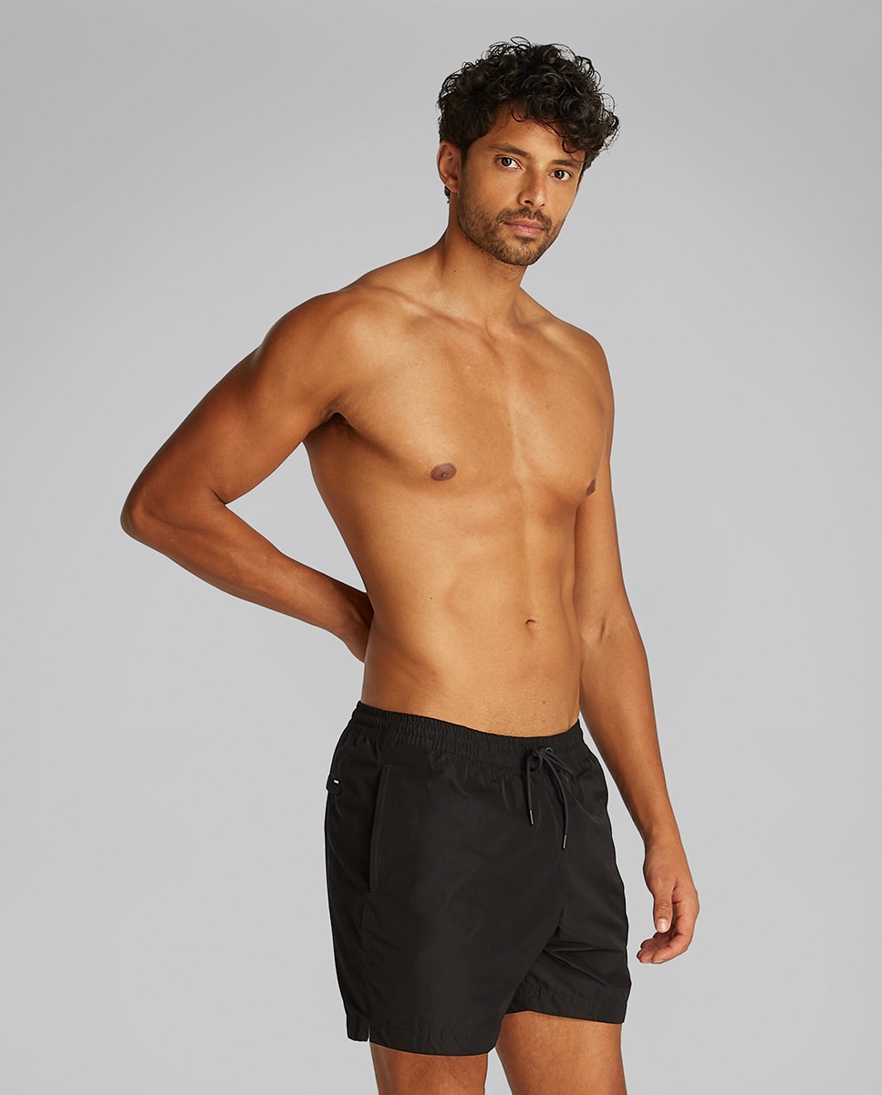 Calções Médios com Logótipo Preto-1