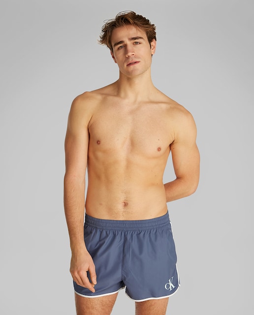 Imagem 0 de Calções de Banho de Corte Runner com Tira em Contraste