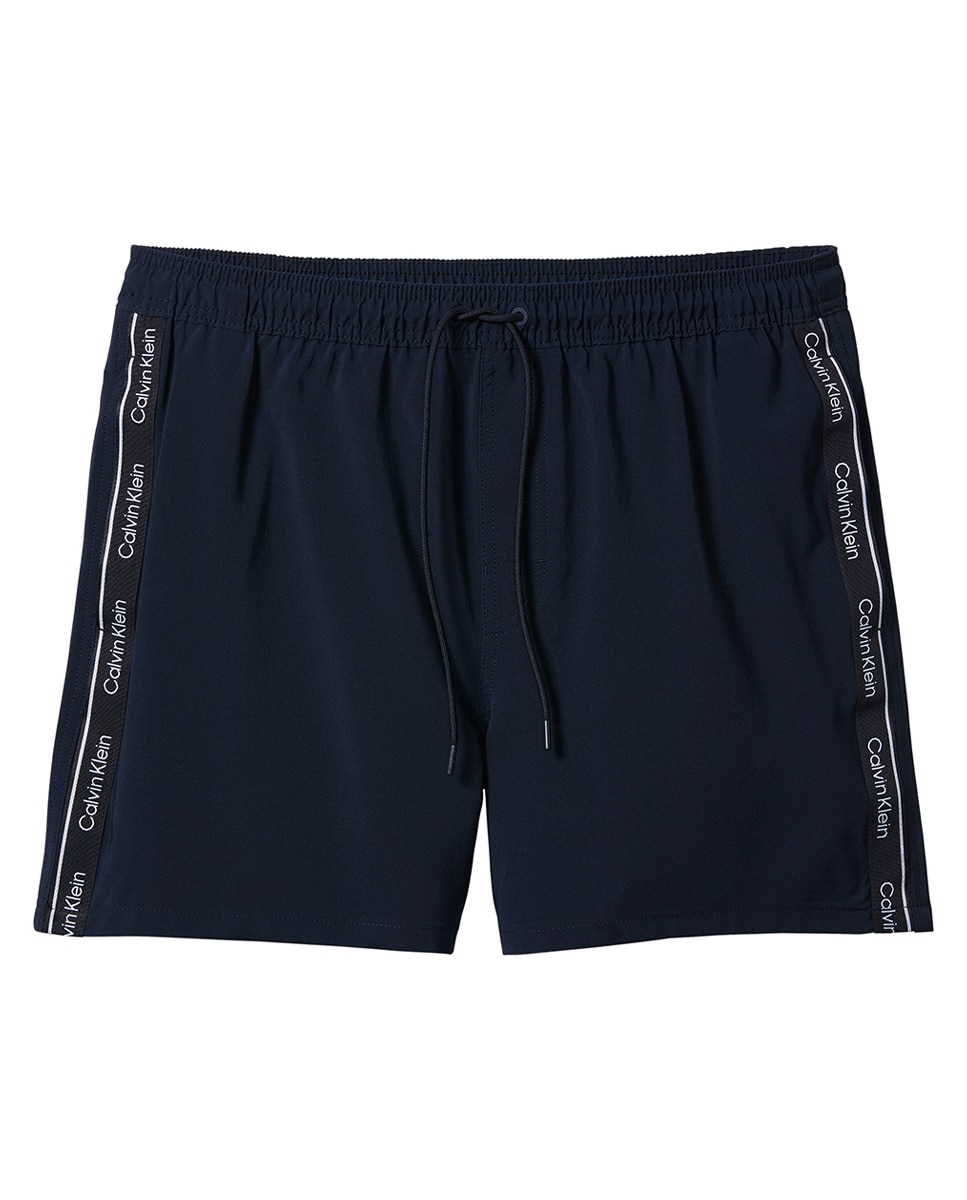 Calções de Banho Médios com Cordão Azul-marinho-5