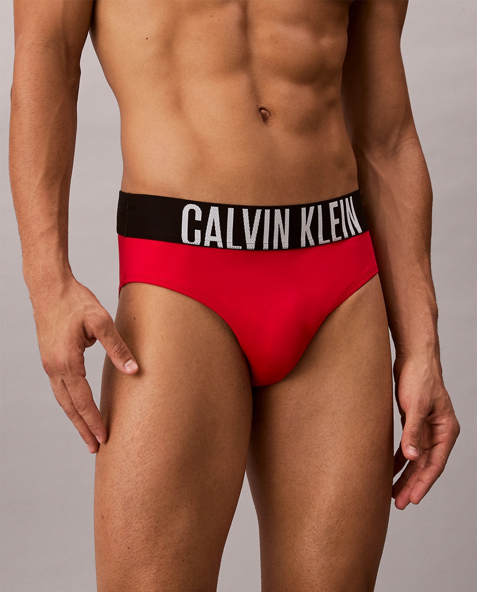 Slip de Banho com Cós Vermelho-3