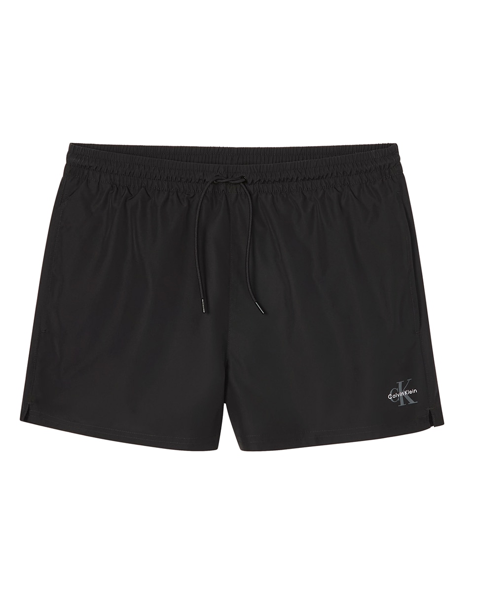 Calções de Banho Curtos com Cordão Preto-5