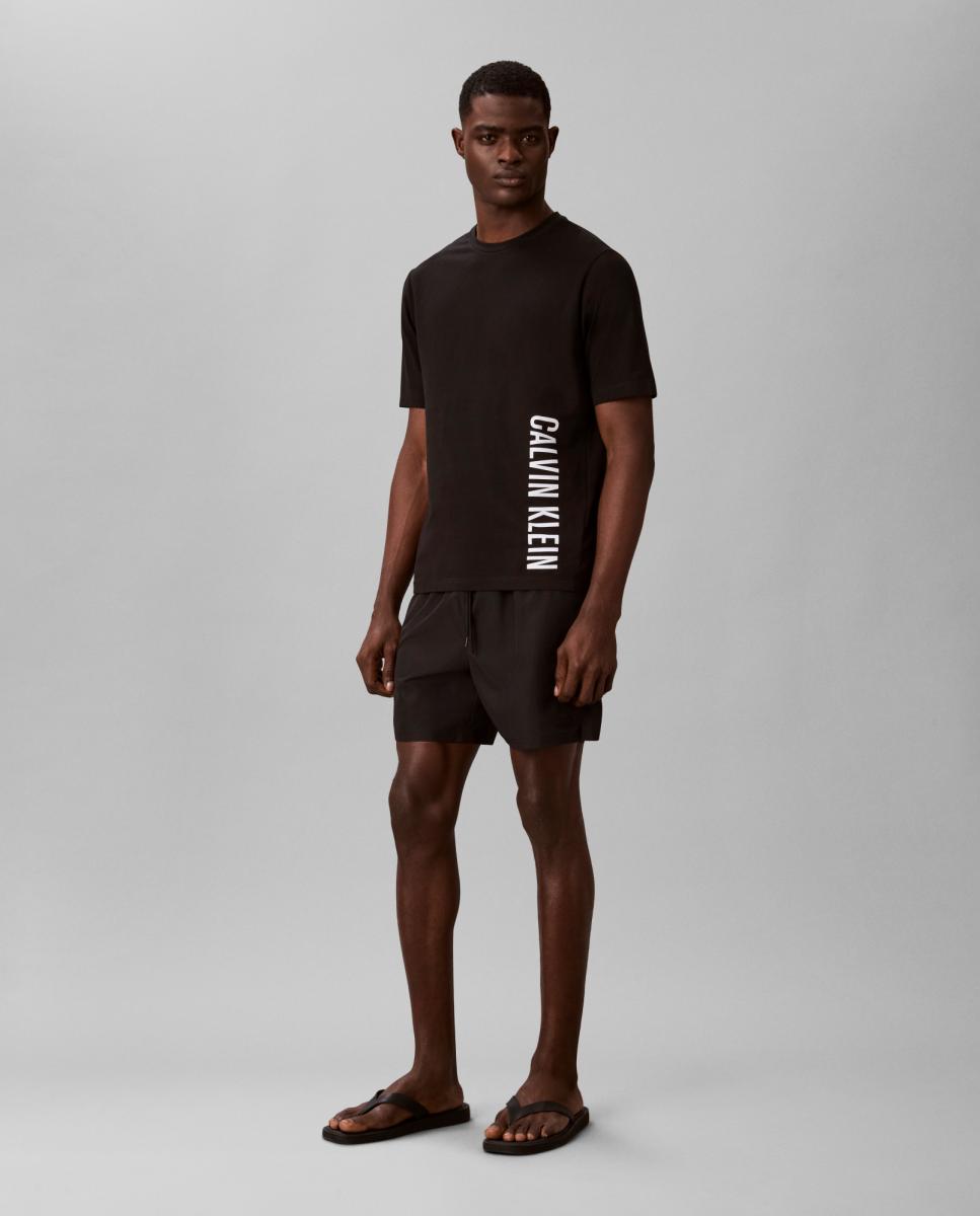 T-Shirt de Gola Redonda Preto-3