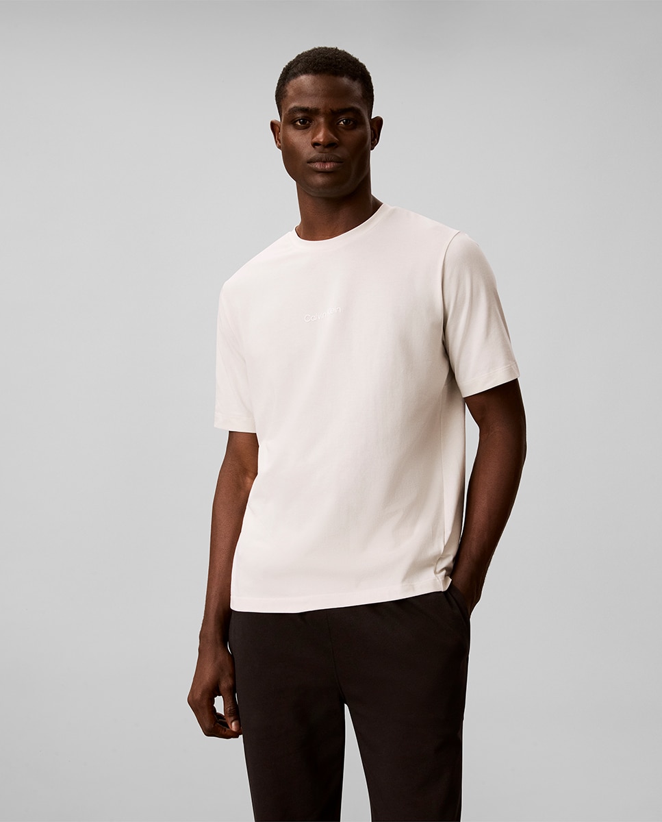 Camiseta de manga corta y cuello redondo - Calvin Klein - Gris claro Gris claro-1