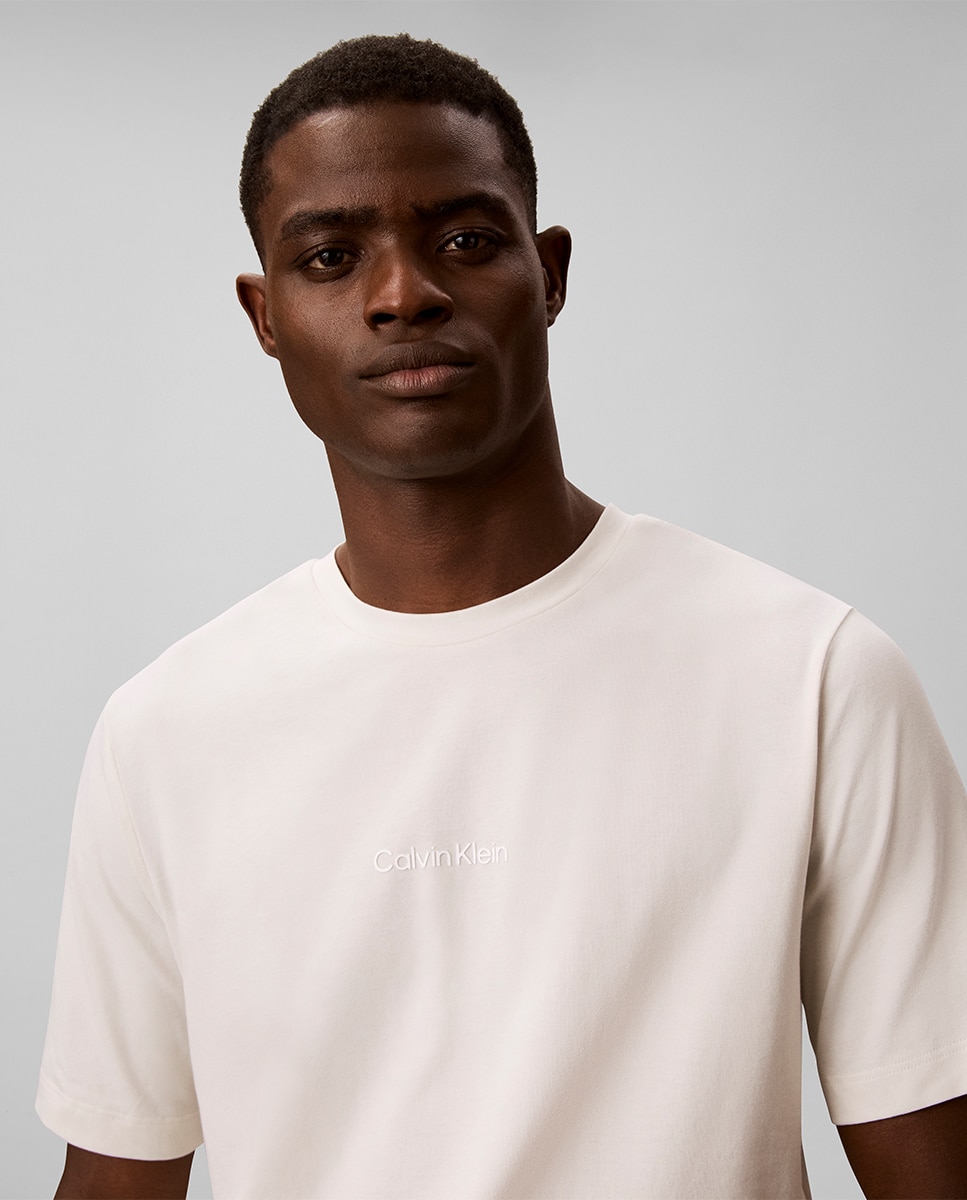 Camiseta de manga corta y cuello redondo - Calvin Klein - Gris claro Gris claro-3