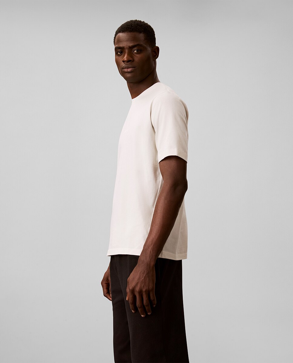 Camiseta de manga corta y cuello redondo - Calvin Klein - Gris claro Gris claro-4