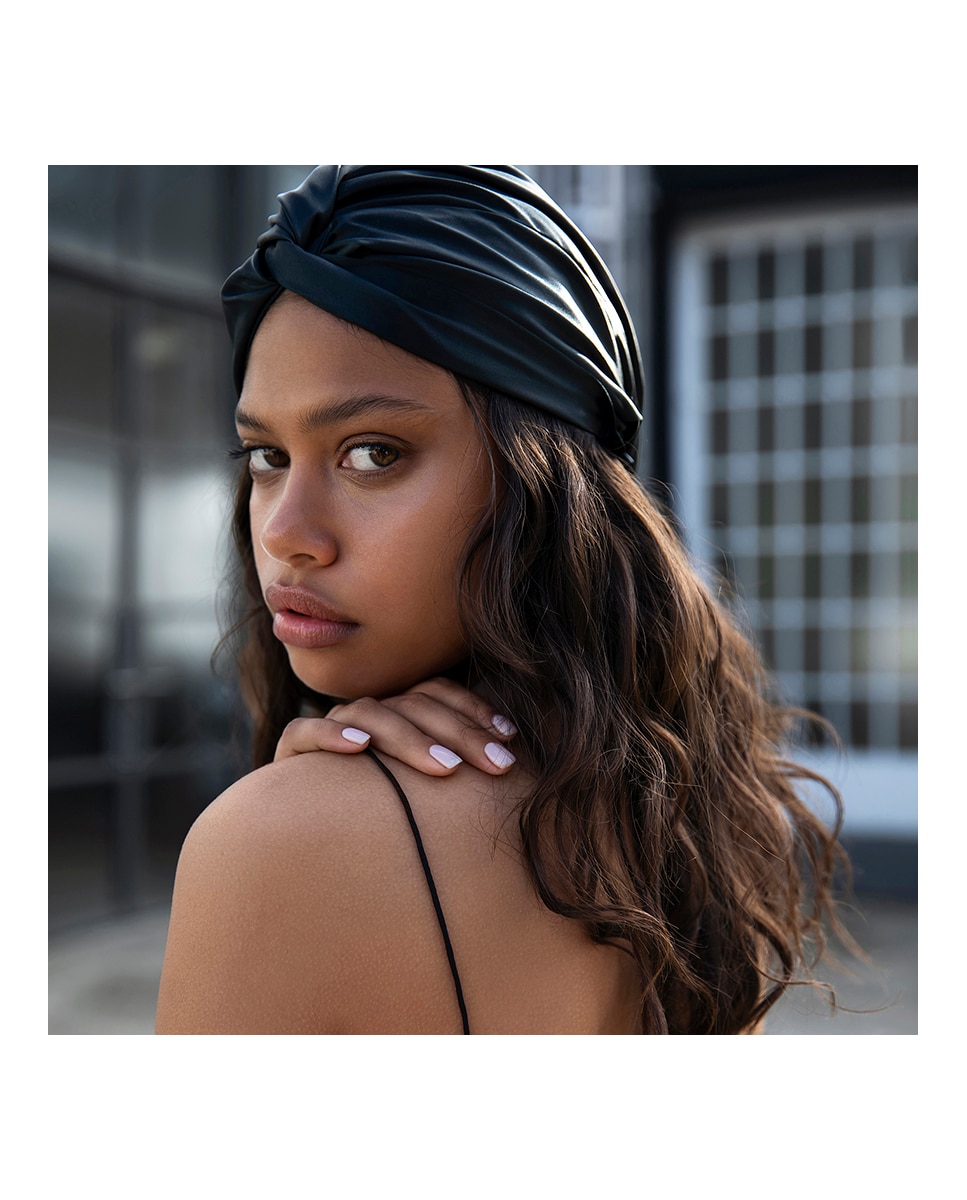 Turbante De Seda Puraslip - negro negro-3