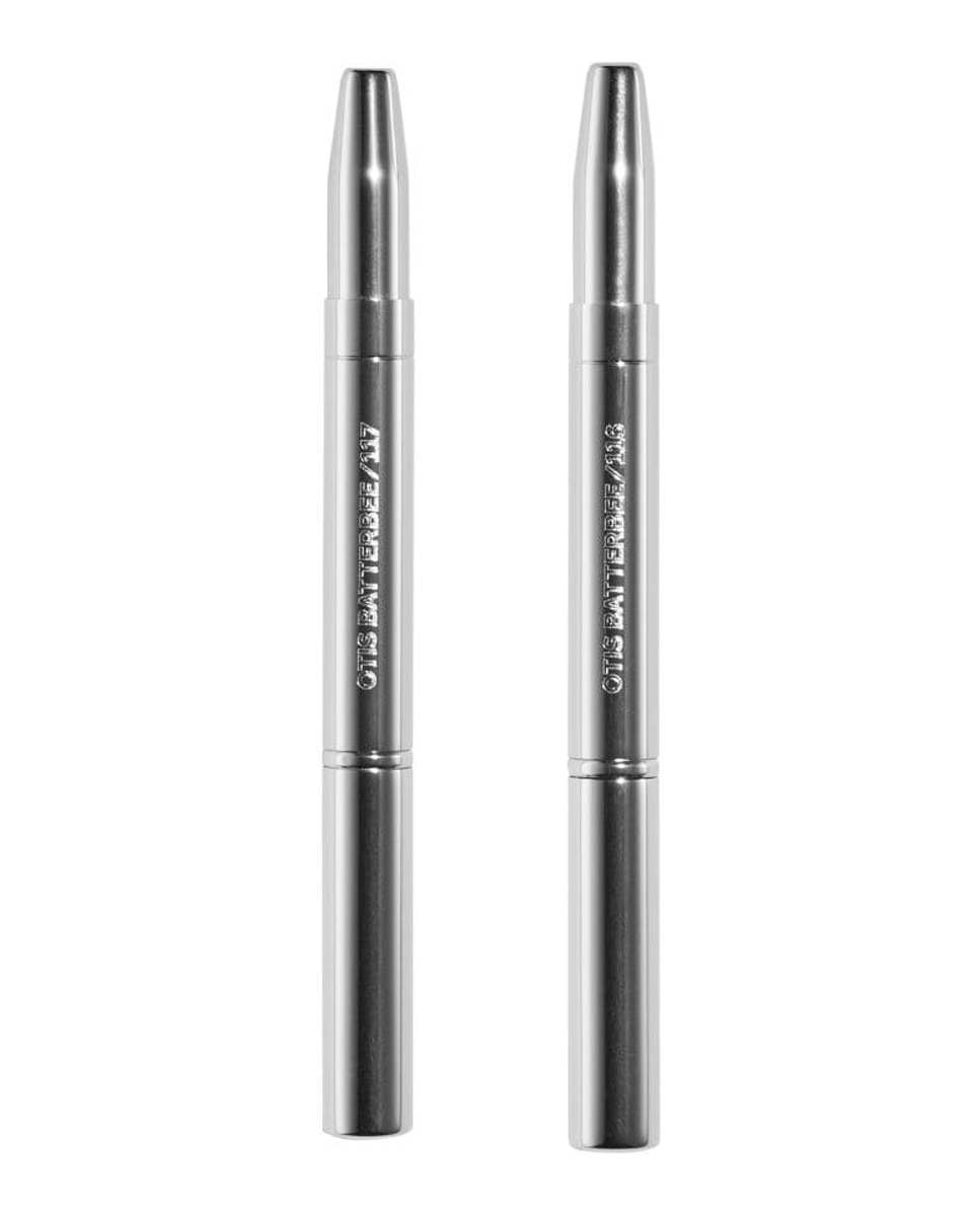 Imagen 1 de Dúo de Brochas de Doble Punta para Labios y Ojos Otis Batterbee plata