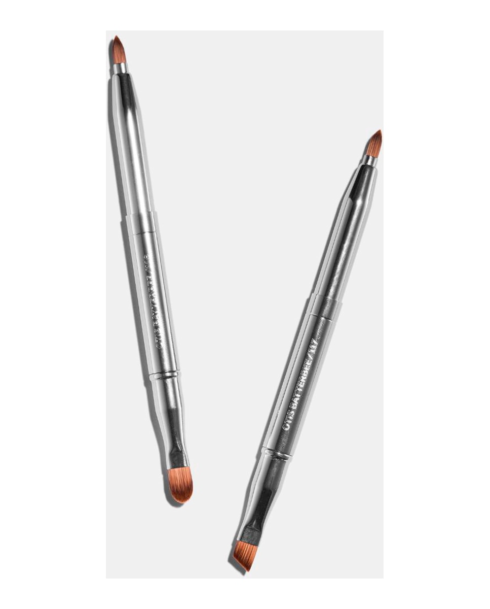 Imagen 5 de Dúo de Brochas de Doble Punta para Labios y Ojos Otis Batterbee - plata plata