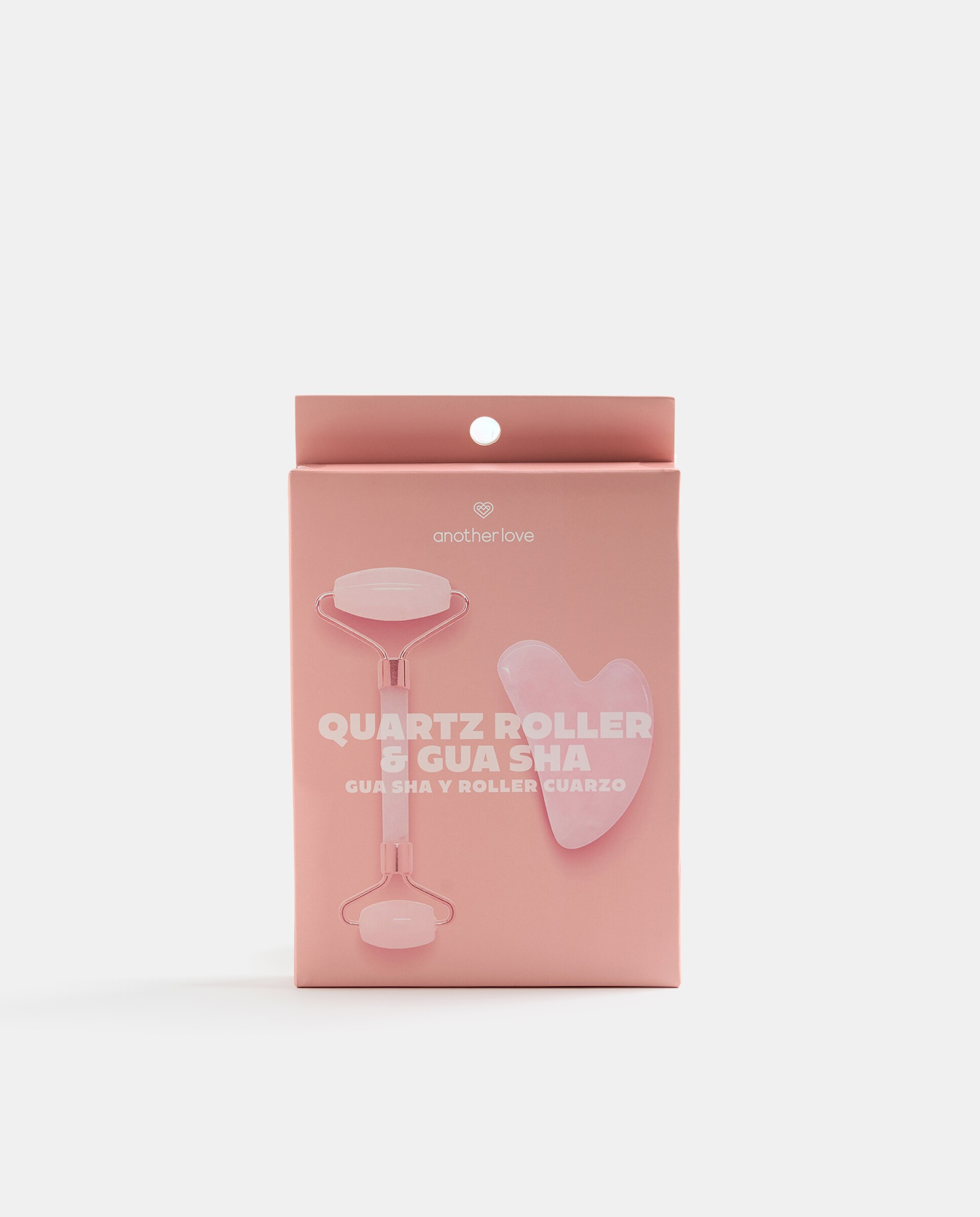 Roller + Gua Sha de Quartzo Rosa 2