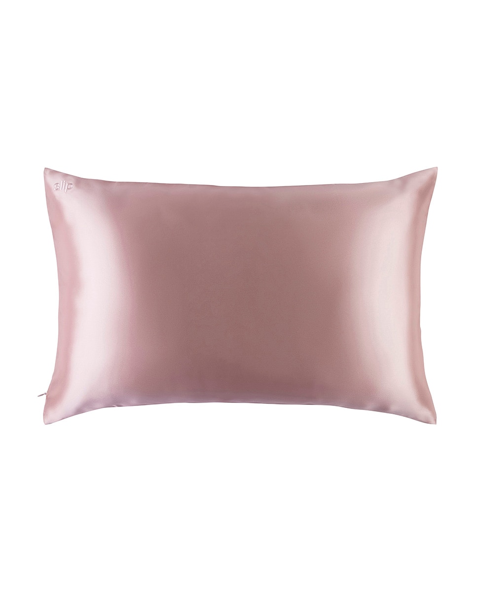 Funda De Almohada De Seda Pura Queen Slip - rosa rosa-1