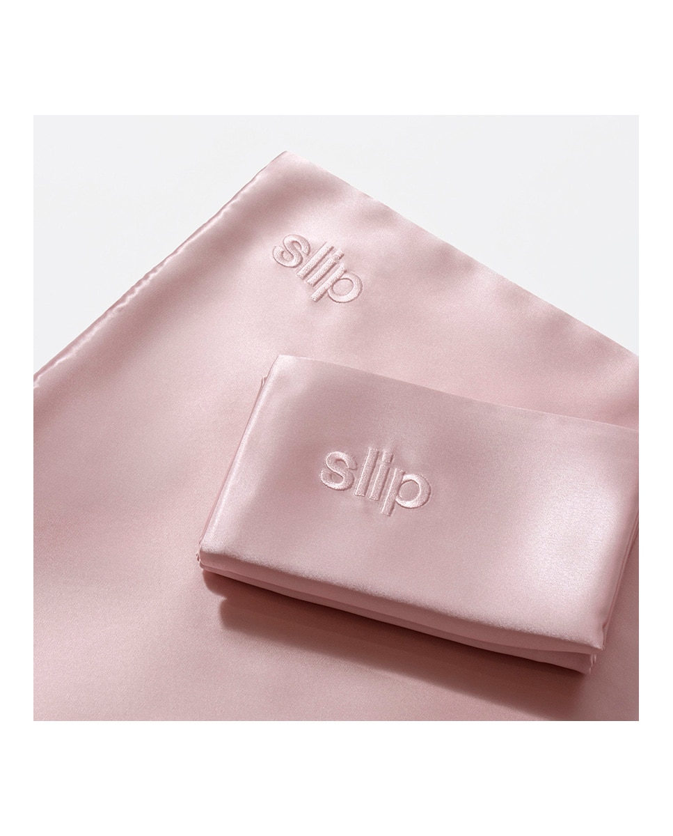 Funda De Almohada De Seda Pura Queen Slip - rosa rosa-2