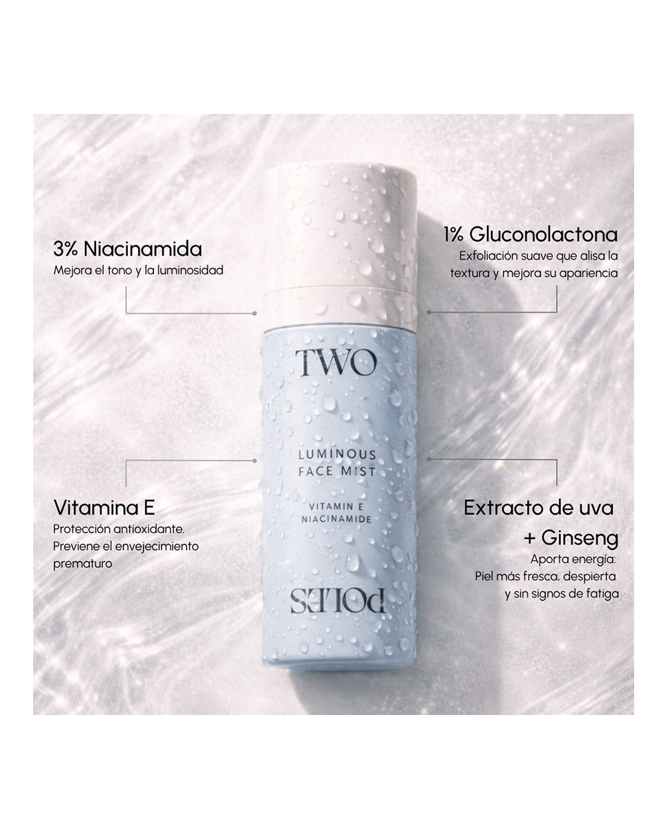 Imagen 4 de Bruma hidratante Luminous Face Mist Two Poles - 80 ml