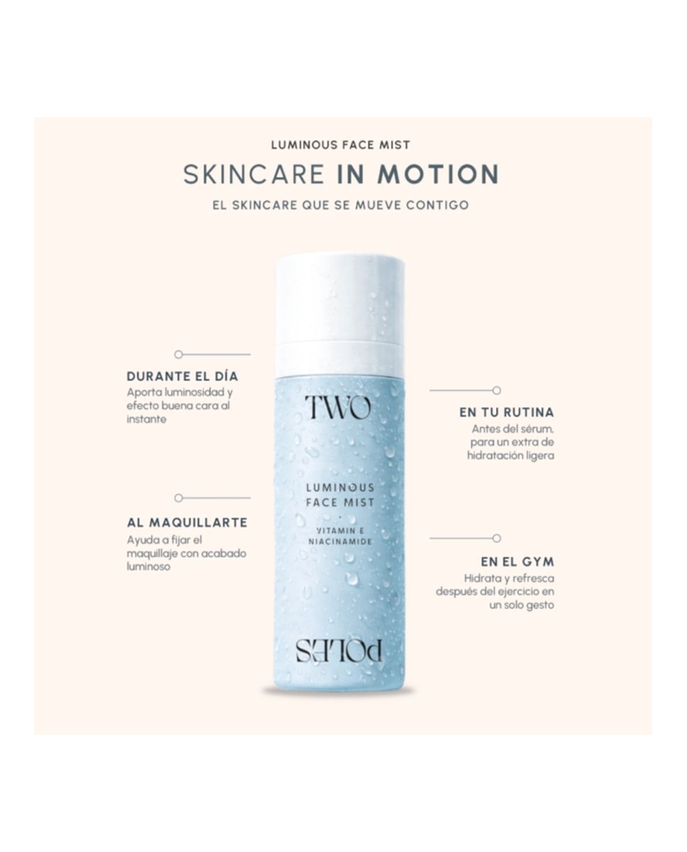 Imagen 5 de Bruma hidratante Luminous Face Mist Two Poles - 80 ml