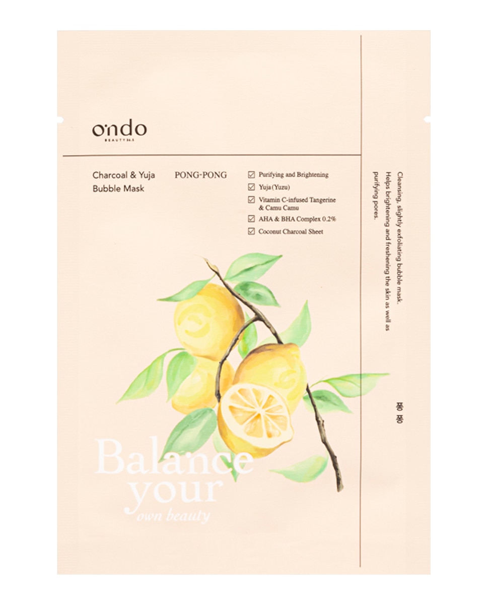 Imagen 1 de Mascarilla de burbujas PONG-PONG Carbón y Yuja 25g Ondo Beauty