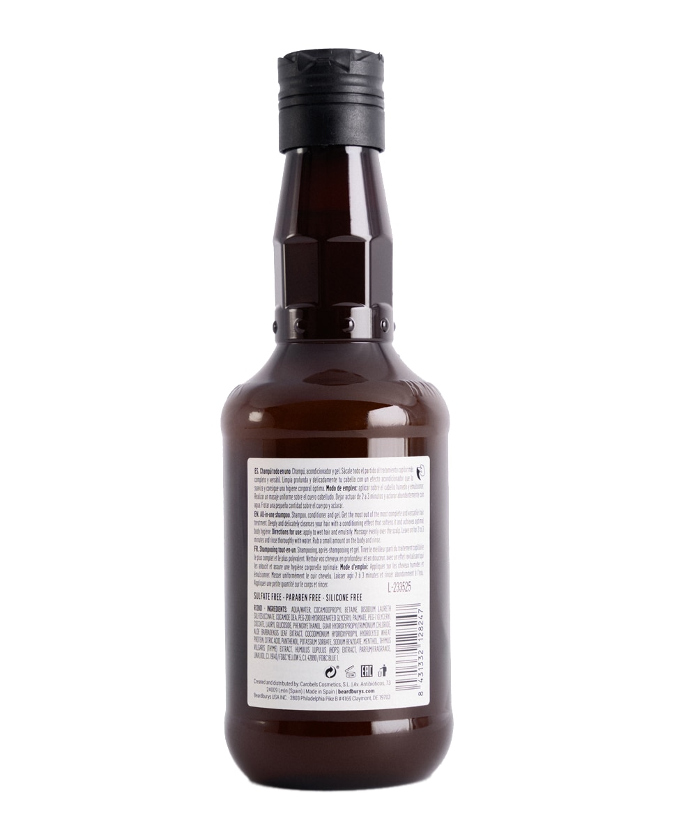 Imagen 2 de Gel de ducha, champú y acondicionador Alll in One 250ml Beardburys Essentials - 250 ml