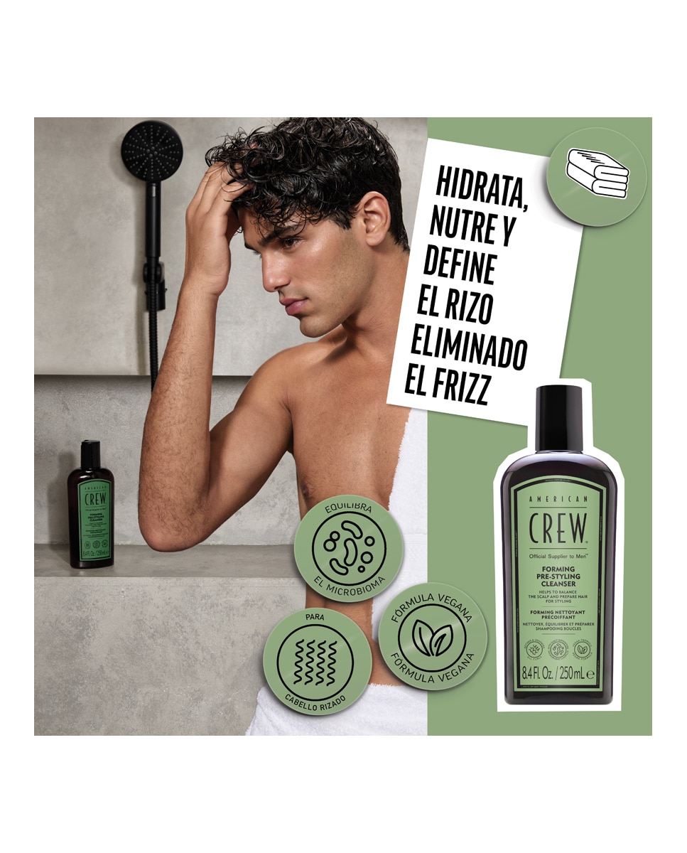 Imagen 2 de Champú Anti-frizz Forming 250 ml American Crew - 250 ml