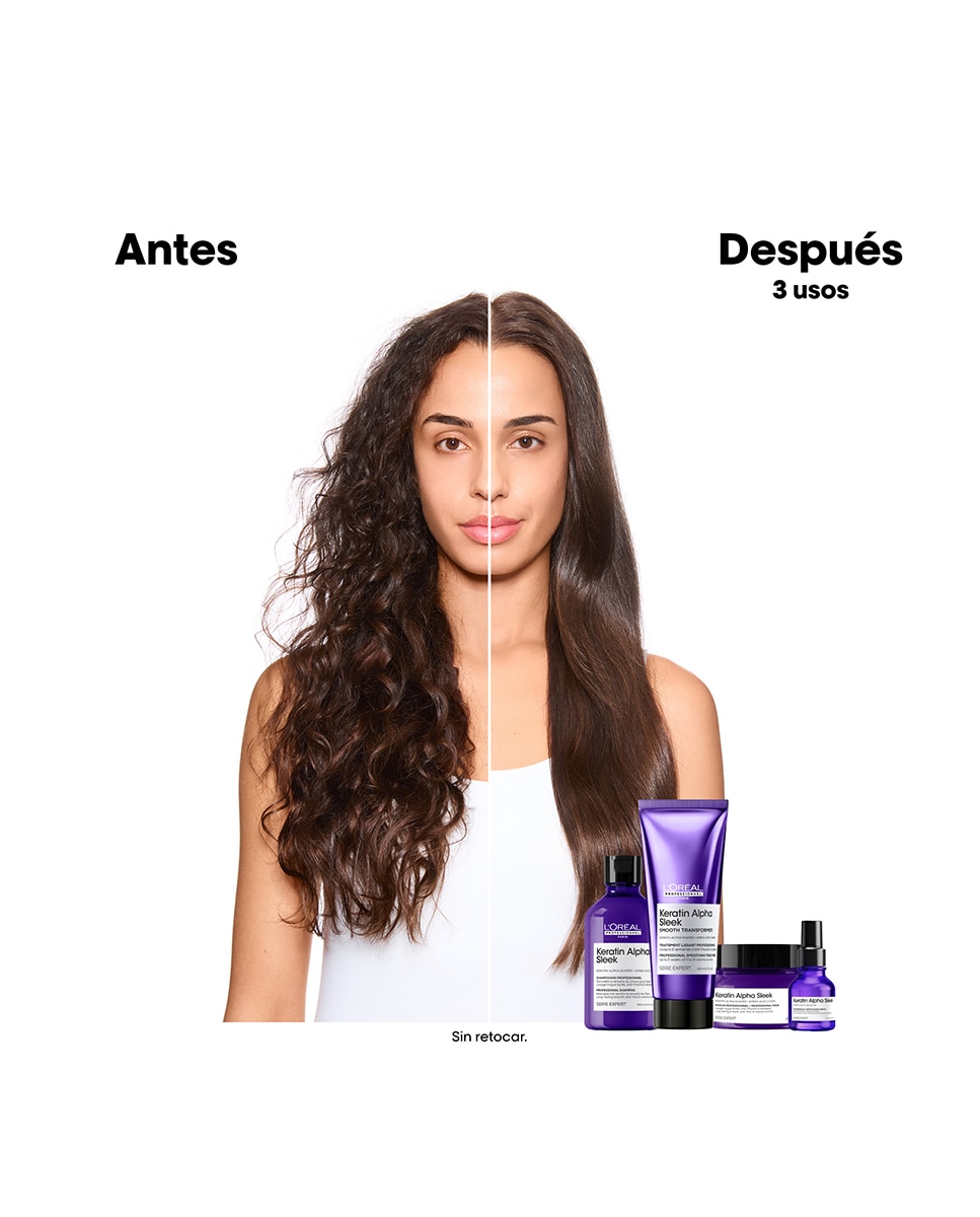 Imagen 3 de Champú sin sulfatos Keratin Alpha Sleek Serie Expert 300 Ml L'Oréal Professionnel