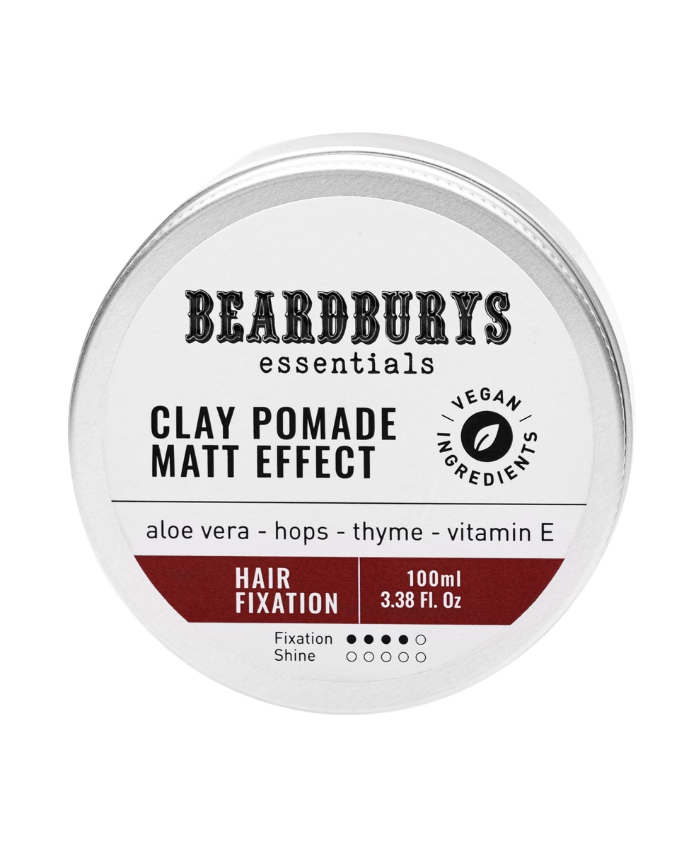 Imagen 1 de Cera mate de fijación fuerte Clay Pomade 100 ml Beardburys Essentials - 100 ml