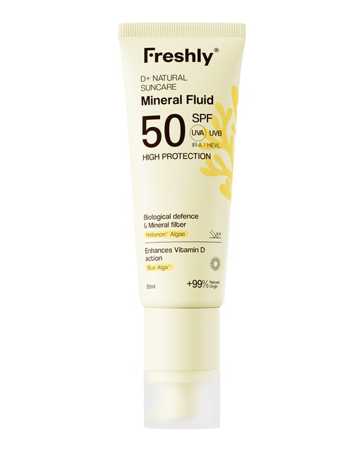 Fotoprotector natural facial SPF 50 D+ Natural Suncare Mineral Fluid 50 ml Freshly Cosmetics