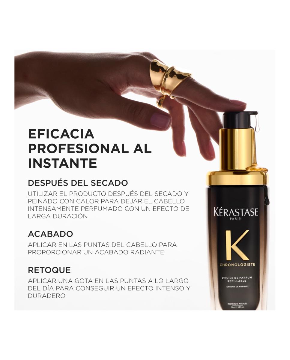 Imagen 4 de Fragancia en Aceite para el cabello Chronologiste L'Huile de Parfum Recargable 75 ml Kérastase - 75 ml