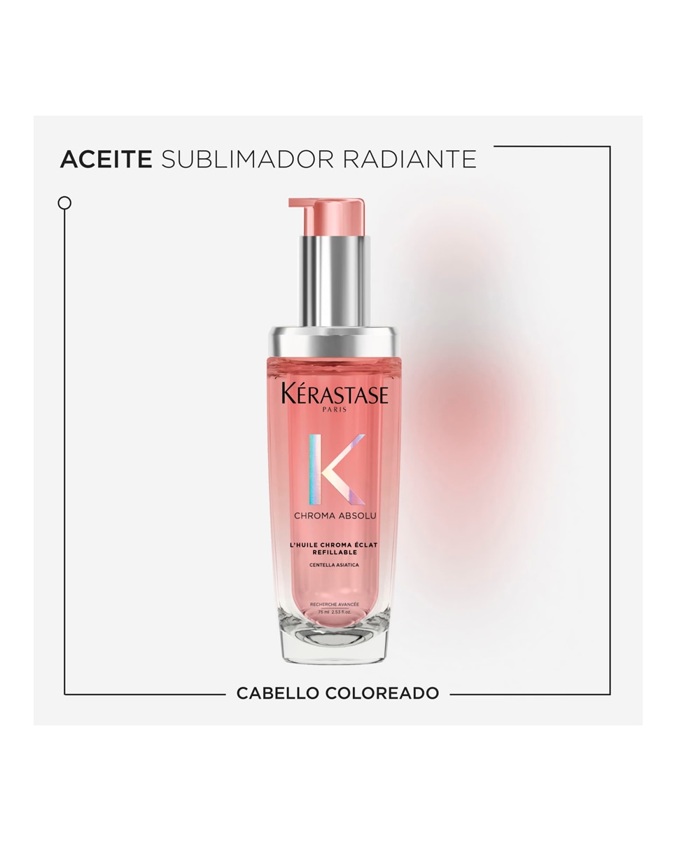 Imagen 2 de Aceite Sublimador L'Huile Chroma Éclat Recargable Aceite Sublimador Radiante 75 ml Kérastase - 75 ml