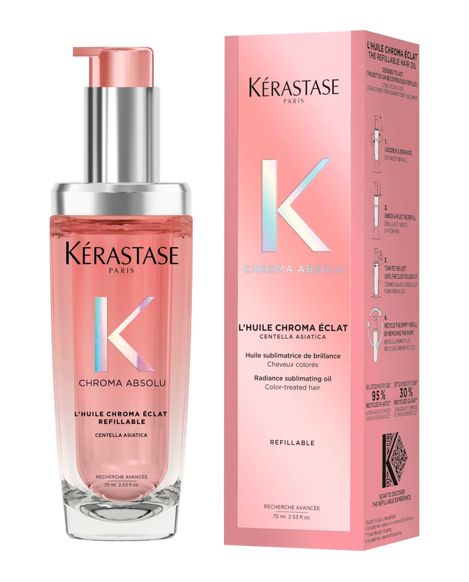 Imagen 3 de Aceite Sublimador L'Huile Chroma Éclat Recargable Aceite Sublimador Radiante 75 ml Kérastase - 75 ml