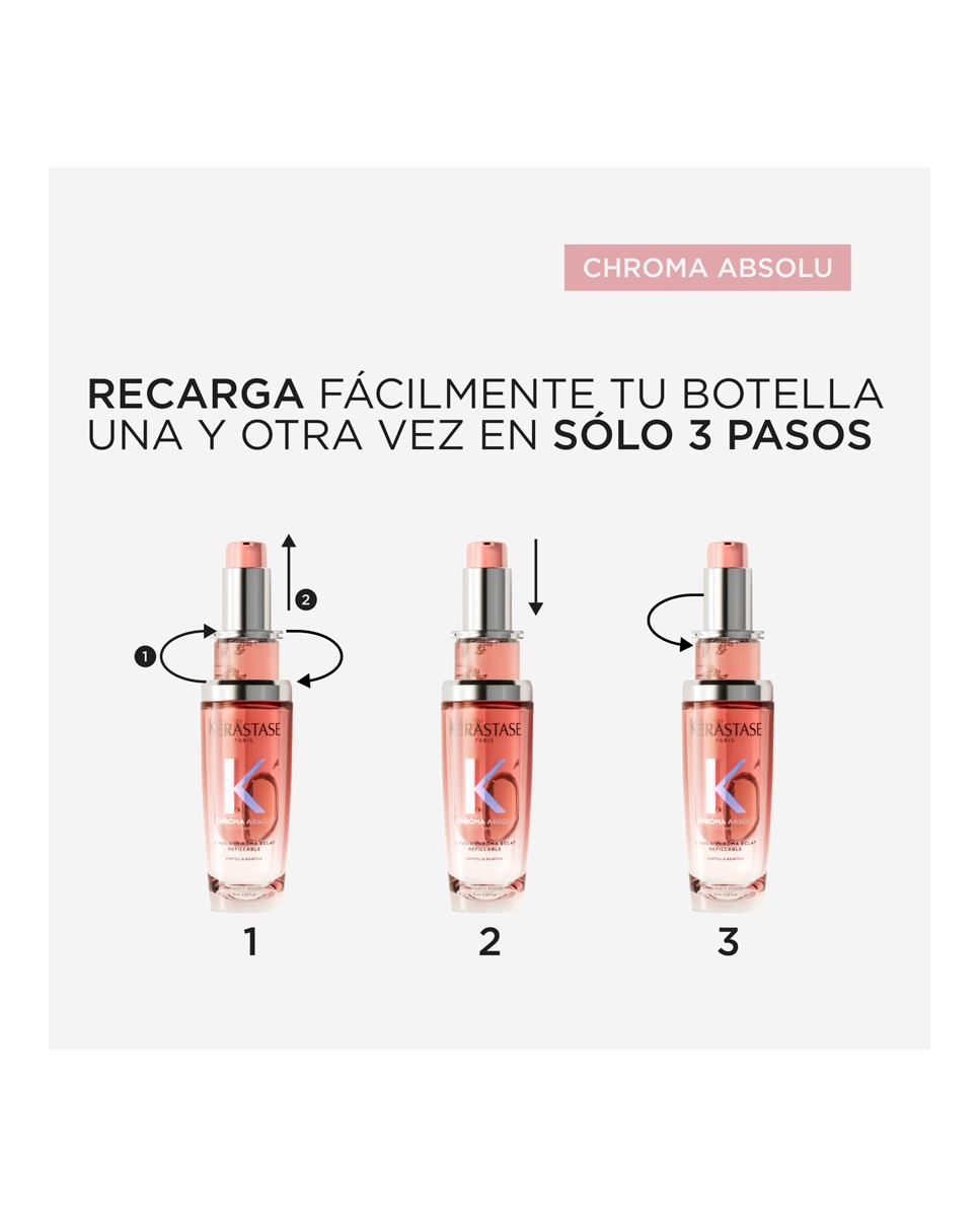 Imagen 6 de Aceite Sublimador L'Huile Chroma Éclat Recargable Aceite Sublimador Radiante 75 ml Kérastase - 75 ml