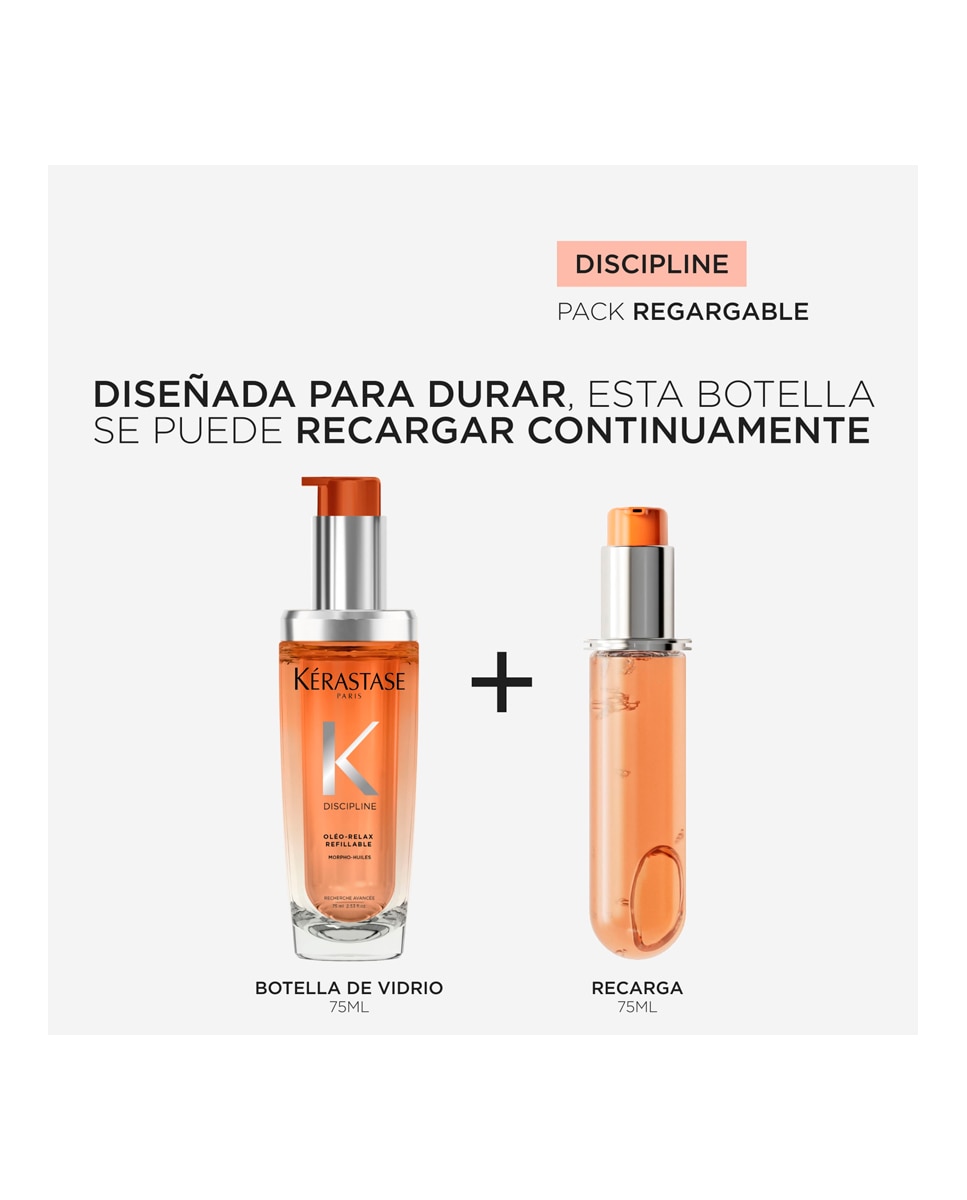 Aceite Capilar Para Cabellos Voluminosos Y Rebeldes Discipline Oleo-Relax Recargable 75 ml Kérastase - 75 ml 5