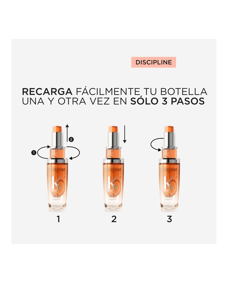 Aceite Capilar Para Cabellos Voluminosos Y Rebeldes Discipline Oleo-Relax Recargable 75 ml Kérastase - 75 ml 6