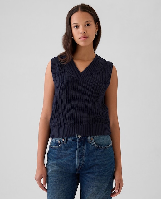 Imagen 0 de Chaleco de algodón con escote en V