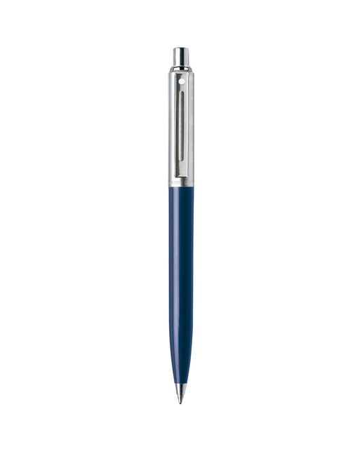 Bolígrafo Sheaffer Sentinel De Dos Tonos, Azul Y Cromo Con Detalles Decorativos De Cromo Azul-1