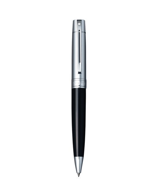 Imagem 0 de Caneta Esferográfica Sheaffer 300 de Laca Preta com Tampa Cromada Brilhante e Pormenores Cromados