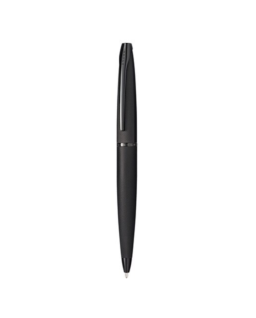 Bolígrafo personalizable ATX con acabado PVD negro cepillado con grabado de diamante y detalles de PVD negro brillante Cross